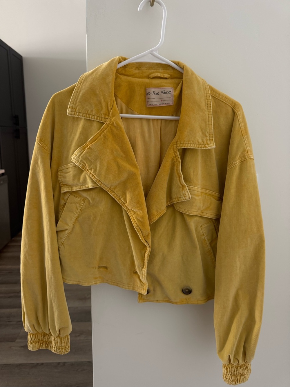 We The Free Cropped Yellow Bomber Jacket